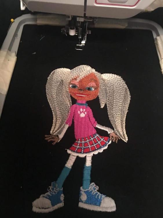 In hoop girl in short dress free embroidery design