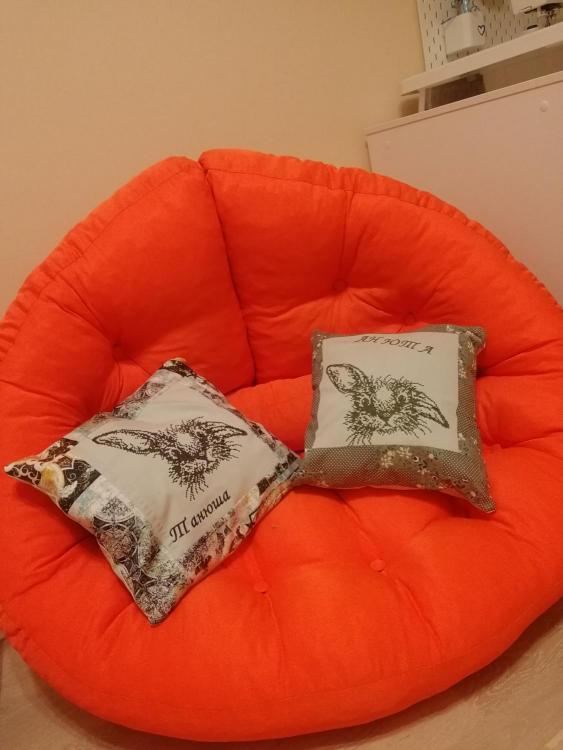 Two pillows with bunny cross stitch free embroidery design