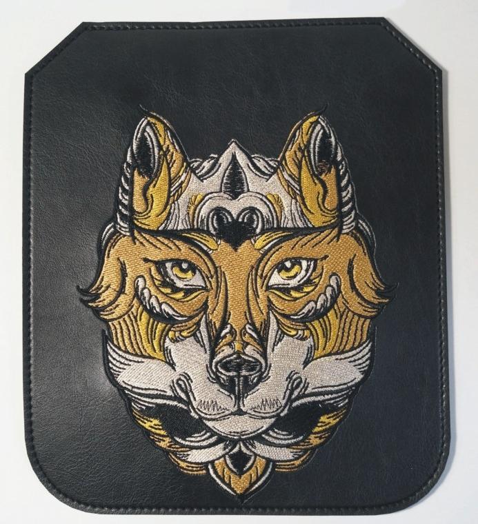 Embroidered cover with Fox in mask design
