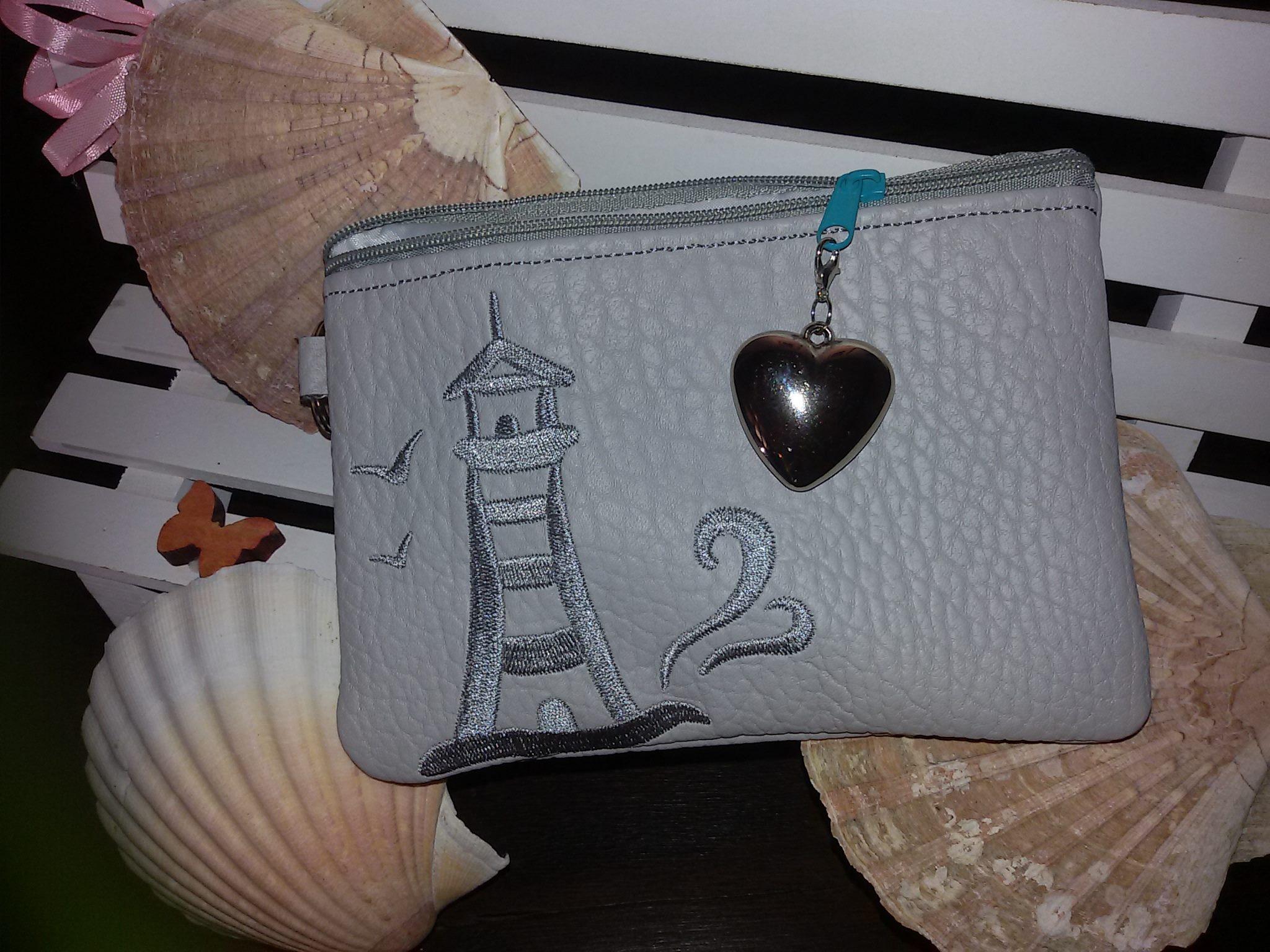 Gorgeous Embroidered Purse with Silver Lighthouse Free Design