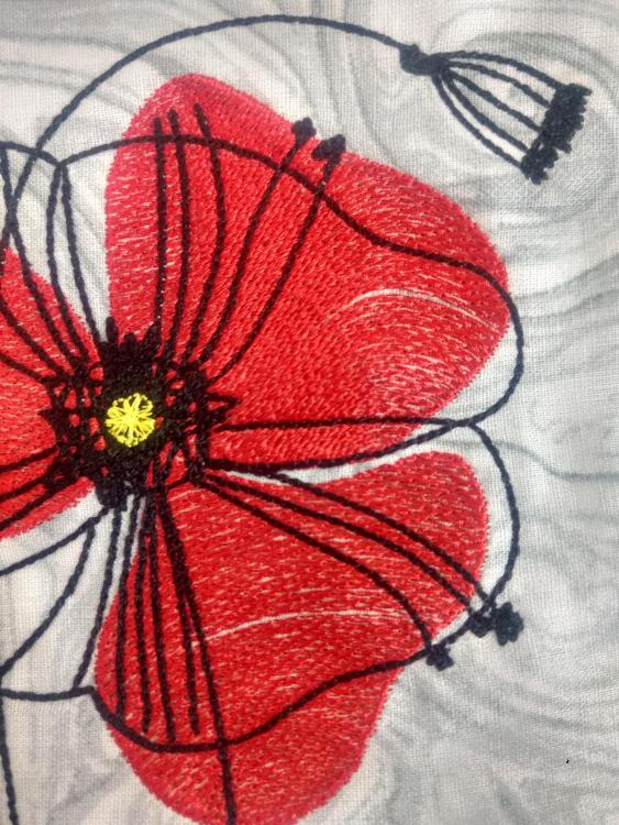 poppy embroidered logo jacquard platform sneaker