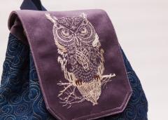 Express Your Unique Style with the Embroidered Backpack Featuring Tribal Owl Design