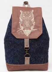 Step Up Your Style with the Embroidered Backpack Featuring Wise Owl Design