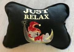 Embroidered pillow Teddy bear wizard