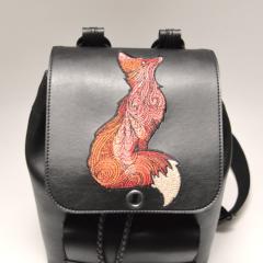 Love with Backpack and Striking Fox Looking Sky Embroidery Design
