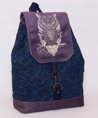 Make a Bold Statement with the Embroidered Backpack Featuring Tribal Owl Design