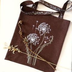 Embrace Nature's Beauty with an Embroidered Bag Featuring Light Dandelions Free Design