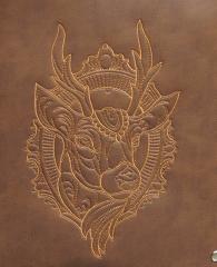 Stunning Deer Head Embroidery Design on Leather