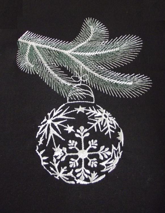 Embroidered christmas ball free design