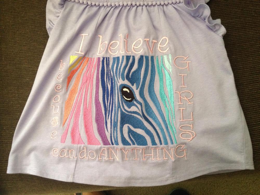 Bag with Rainbow zebra free embroidery design