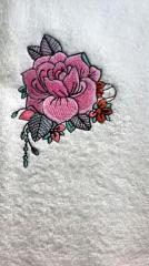 Embroidered towel with Beautiful rose design