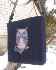 Wild with Cotton Bag Featuring Tribal Forest Owl Embroidery Design
