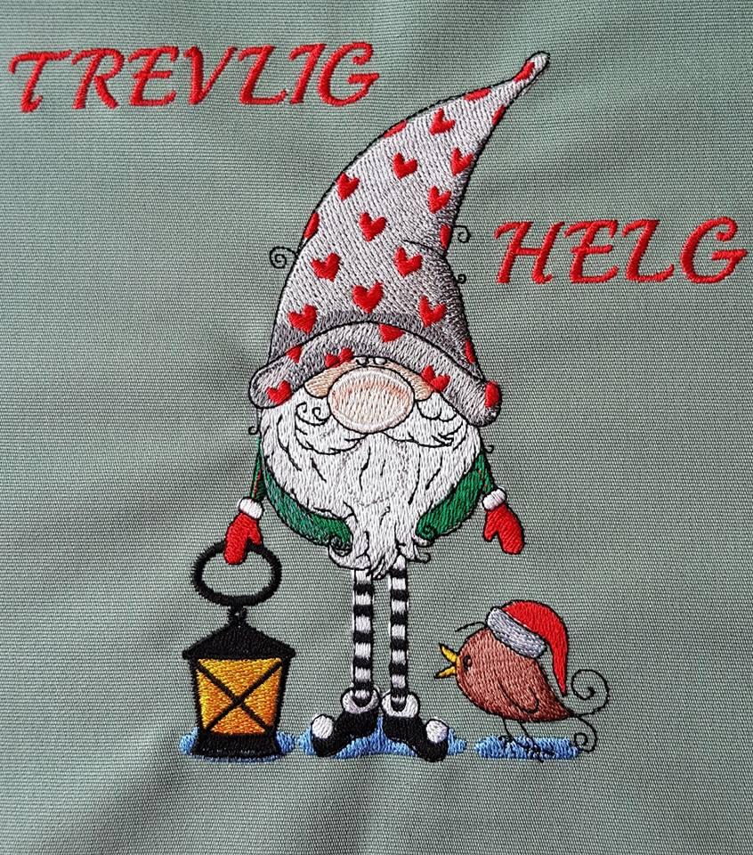 Christmas gnome embroidery design