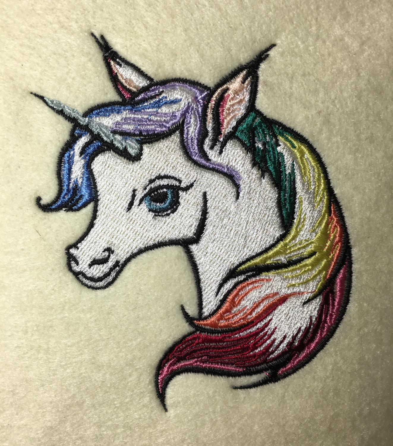 Rainbow unicorn embroidery design Fantasy embroidery showcase
