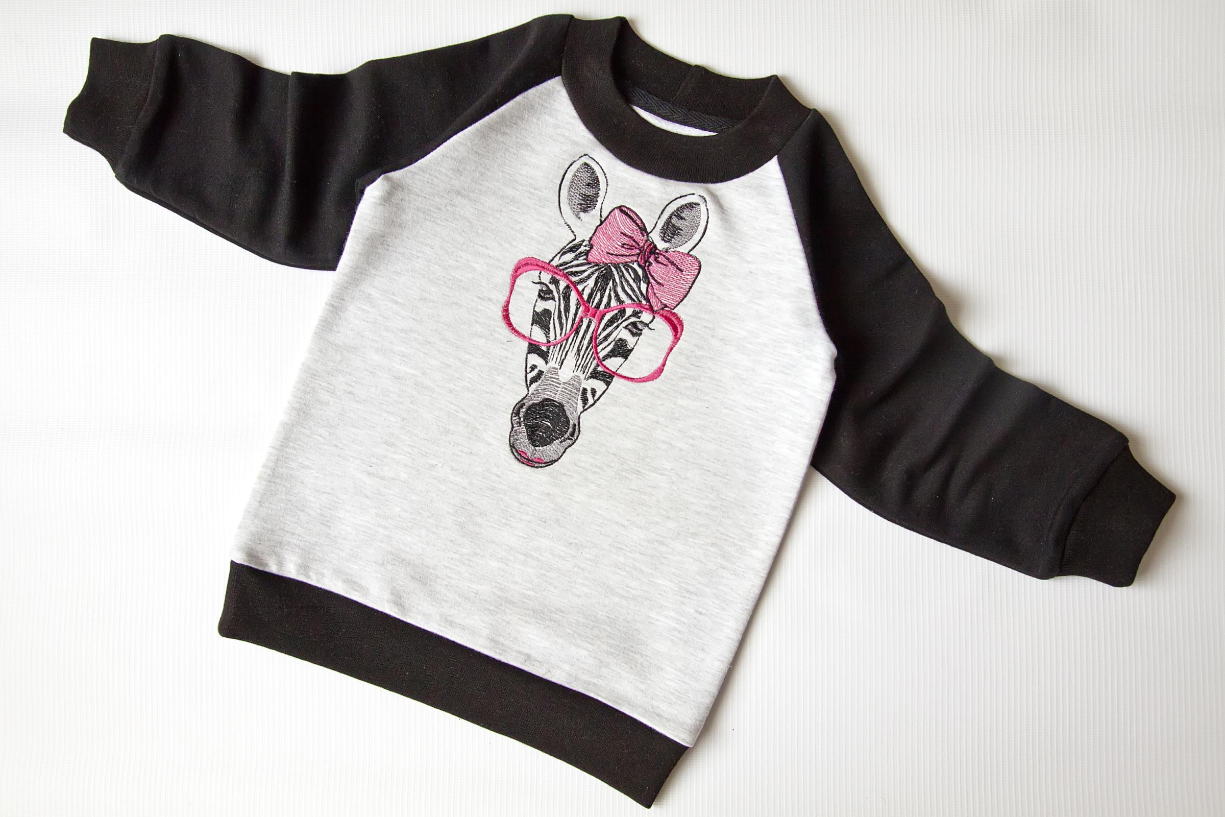Sweater with Zebra free embroidery