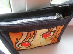 Embroidered bag with Anime look design