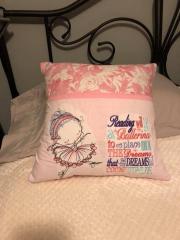 Embroidered cushion with Young ballerina design