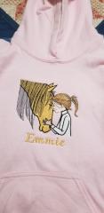 Embroidered sweater with Horse and girl design