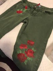 Embroidered trousers with Roses free design