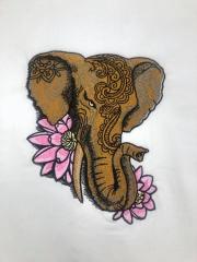 Indian elephant embroidery design