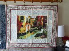 Embroidered picture of Venice canal