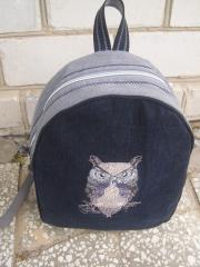 Gear Up for School with Our Tribal Owl Embroidery Design Backpack