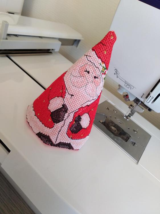 Finished Christmas project with Santa Claus free embroidery design