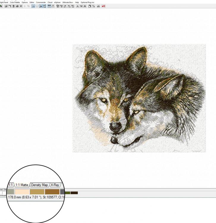 Embird wolves embroidery design size design