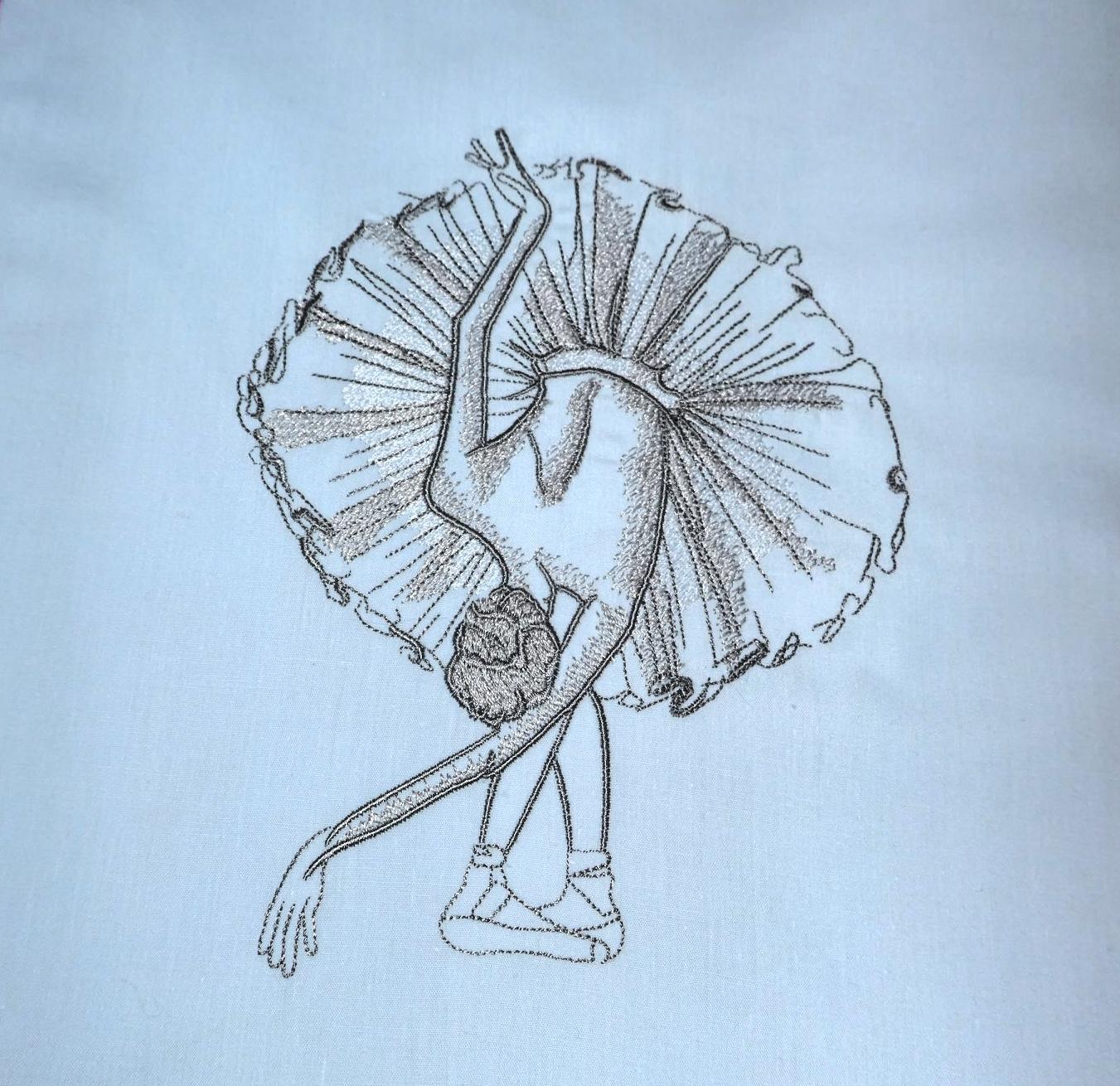 Ballerina embroidery design