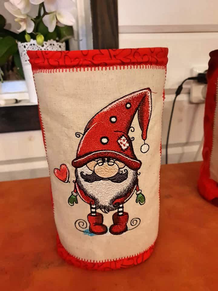 Embroidered box with Cute Gnome design