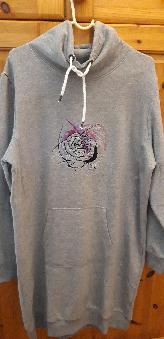 Embroidered hoodie with Rose design