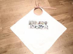 Embroidered bib with Bicycles in city design
