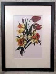 Embroidered picture with Bouquet design