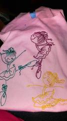 Embroidered t-shirt with Dancing girls free designs