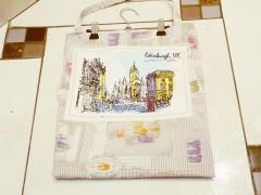 Embroidered bag with Edinburgh design