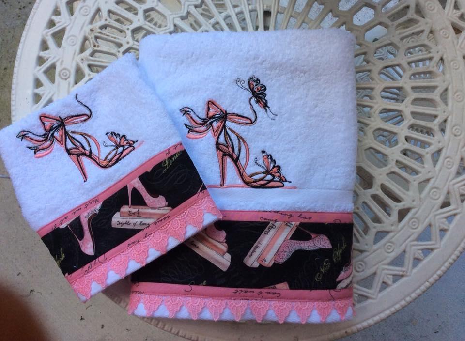 Fashion shoes embroidered towels