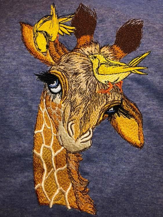 Giraffe embroidery design