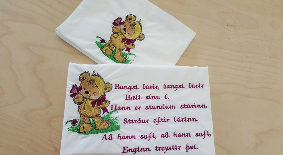 Embroidered postcard Teddy bear