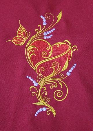 Golden Heart free embroidered design