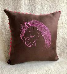 Embroidered cushion with Unicorn free design