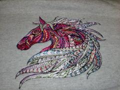 Etnic horse embroidery design