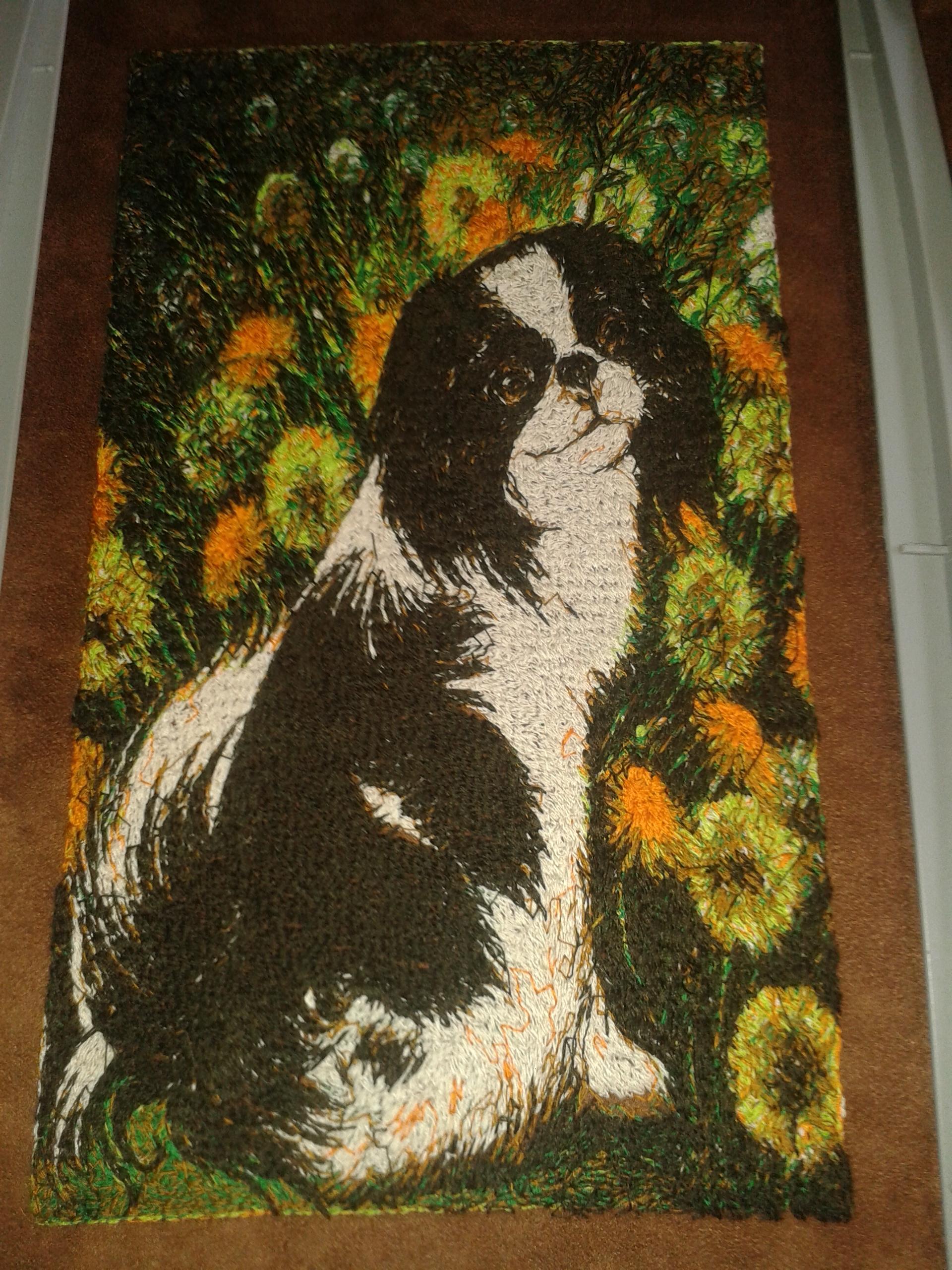 Embroidered dog photo stitch free design