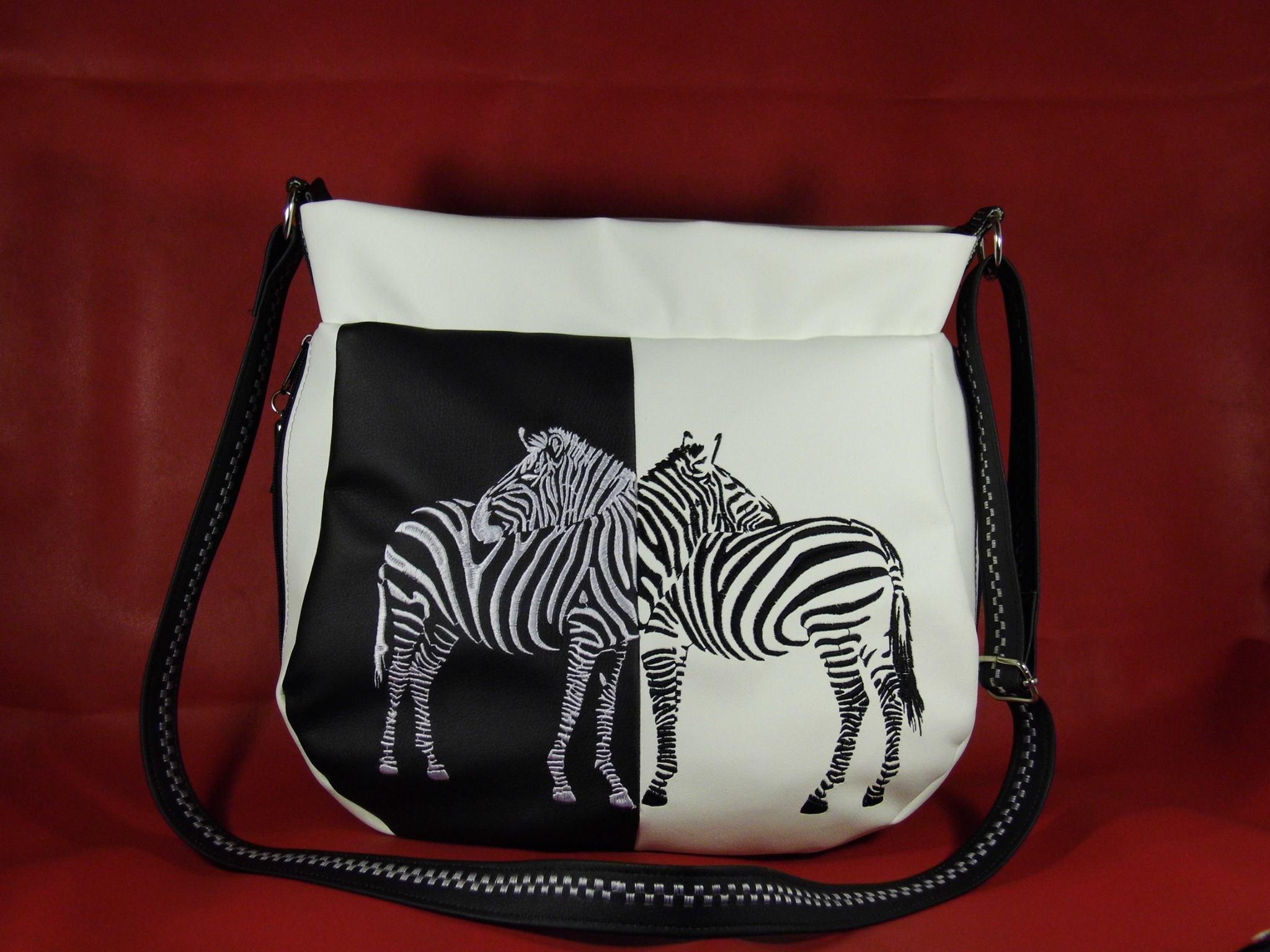Bag with free machine embroidery design.