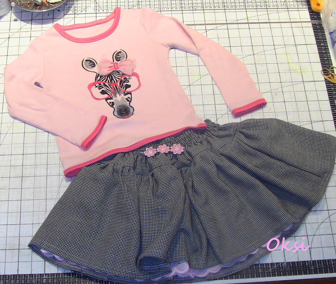 Pink zebra outfit with free embroidery design