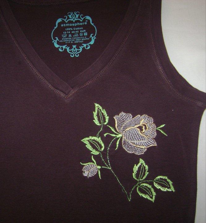 Embroidered free rose design