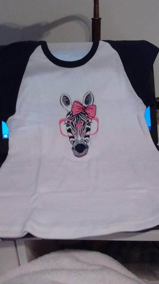 Shirt with Zebra free embroidery design