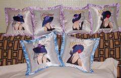 Pillows with ladies from different capitals: all together