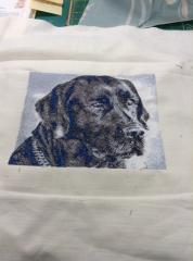 Fabirc with Dog photo stitch free embroidery design