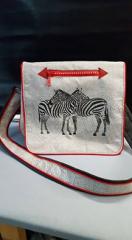 Bag with two zebras free embroidery