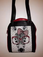 Bag with zebra free embroidery design